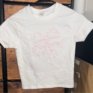 Cropped cherry bow shirt, xxs